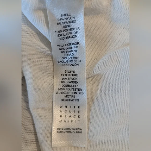 WHBM Long-Sleeve Reversible Ivory Lace Top (S) - Picture 5 of 8